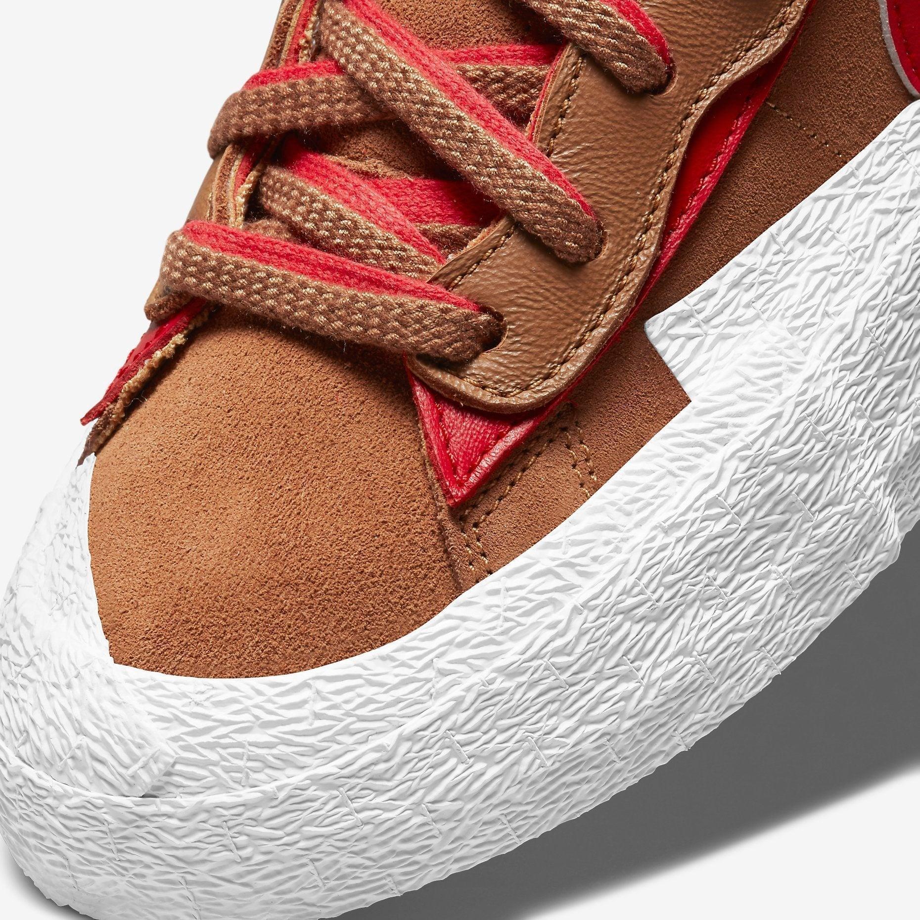 Nike Blazer Low x Sacai 'British Tan' (2021) [DD1877-200] Athletic Basketball Skateboarding Sports Fashion Sneakers in Light British Tan / University Red - White for Unisex Adult Mens - AVBL MRKT (8)