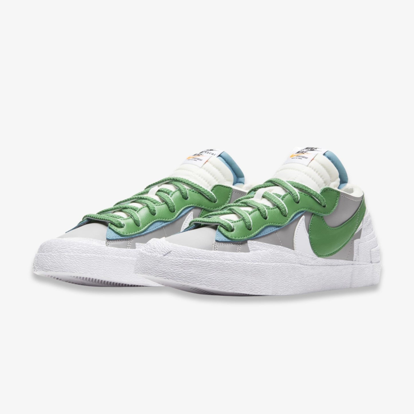 Nike Blazer Low x Sacai 'Classic Green' (2021) [DD1877-001] Athletic Basketball Skateboarding Sports Fashion Sneakers in Medium Grey / Classic Green - White for Unisex Adult Mens - AVBL MRKT (1)