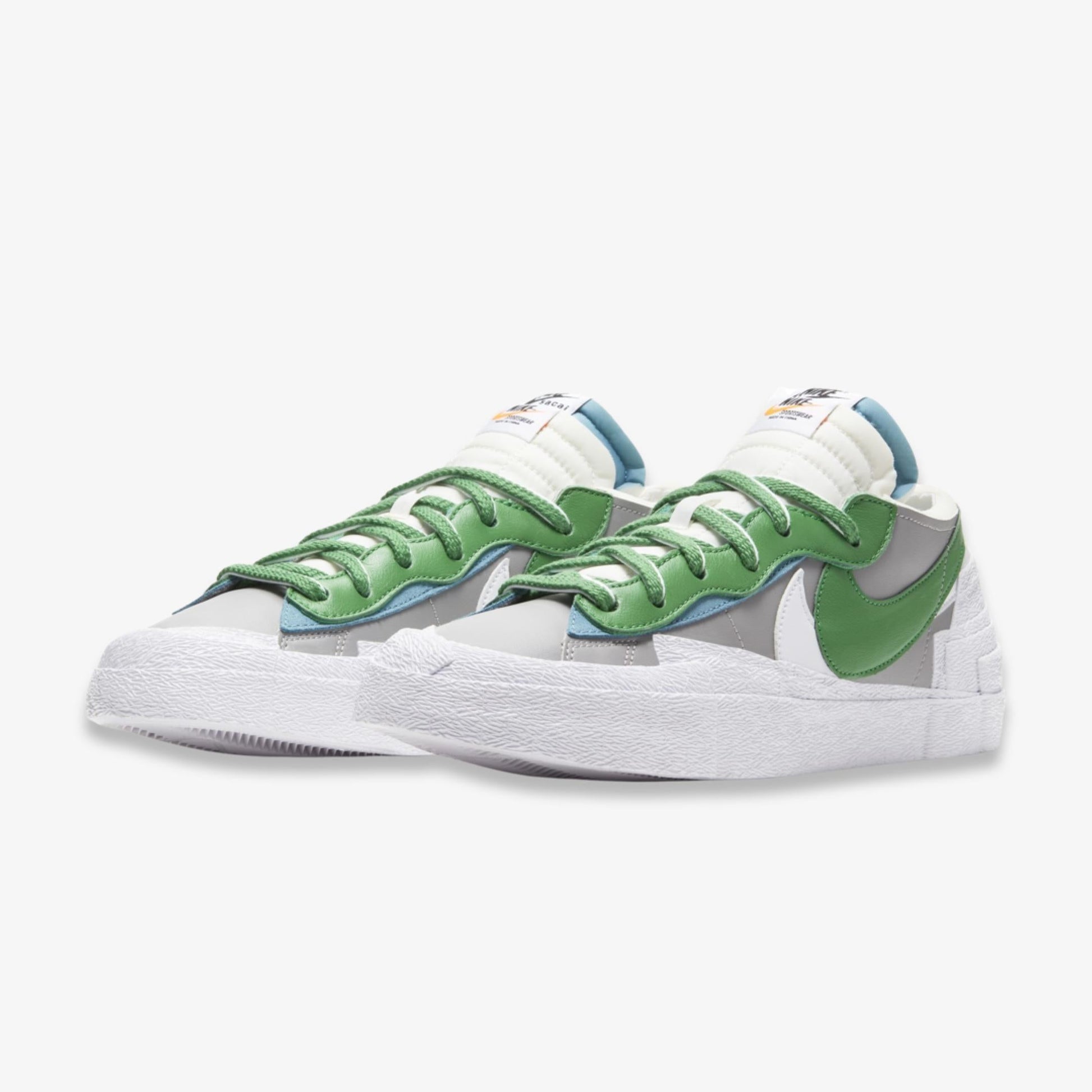 Nike Blazer Low x Sacai 'Classic Green' (2021) [DD1877-001] Athletic Basketball Skateboarding Sports Fashion Sneakers in Medium Grey / Classic Green - White for Unisex Adult Mens - AVBL MRKT (1)