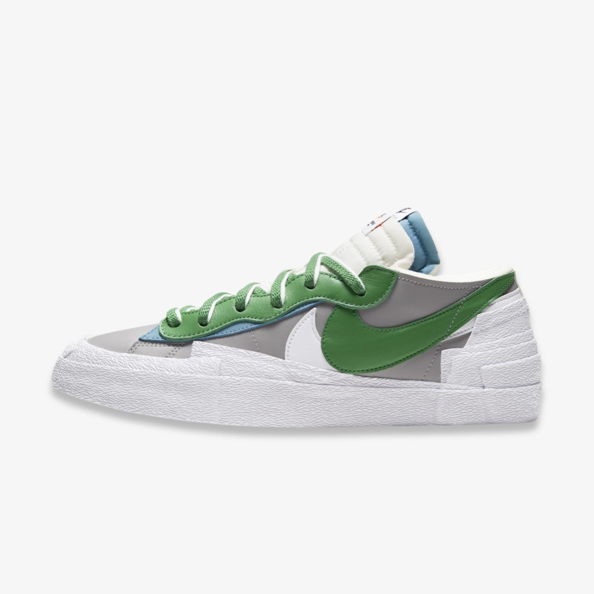 Nike Blazer Low x Sacai 'Classic Green' (2021) [DD1877-001] Athletic Basketball Skateboarding Sports Fashion Sneakers in Medium Grey / Classic Green - White for Unisex Adult Mens - AVBL MRKT (2)