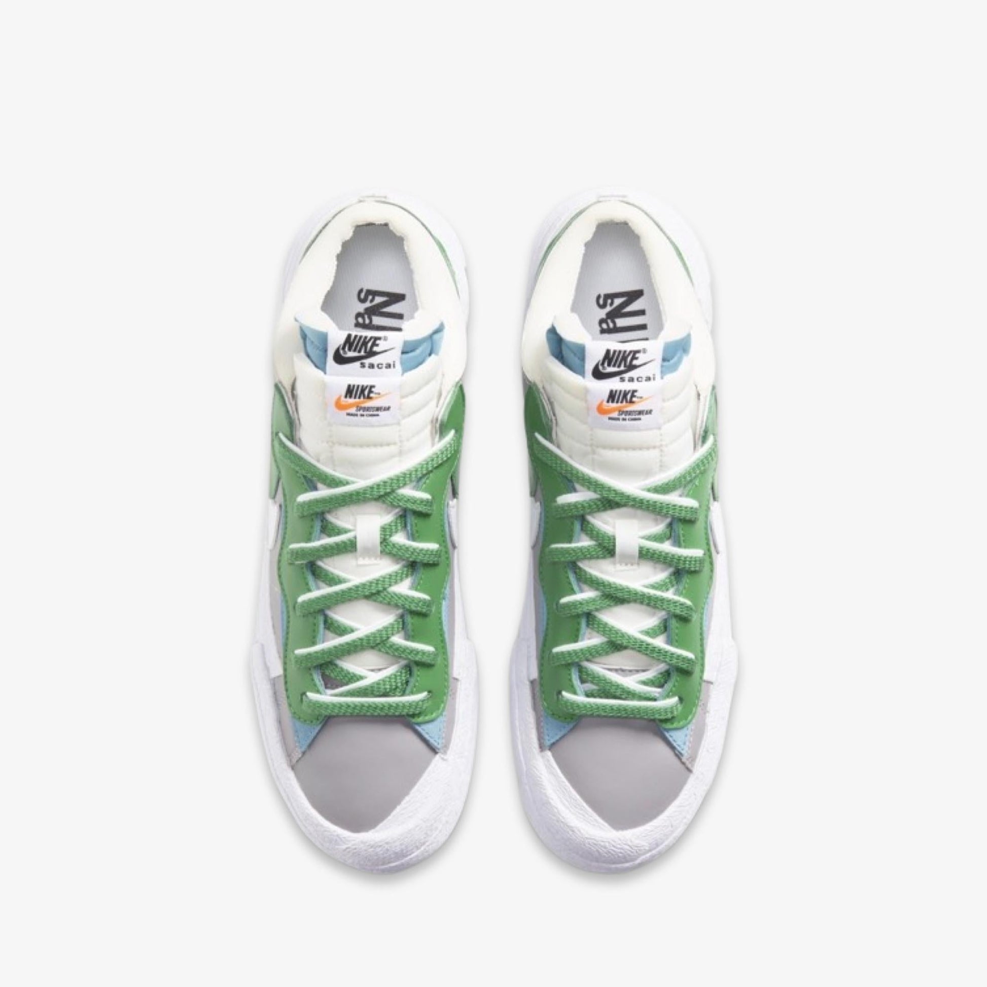 Nike Blazer Low x Sacai 'Classic Green' (2021) [DD1877-001] Athletic Basketball Skateboarding Sports Fashion Sneakers in Medium Grey / Classic Green - White for Unisex Adult Mens - AVBL MRKT (5)