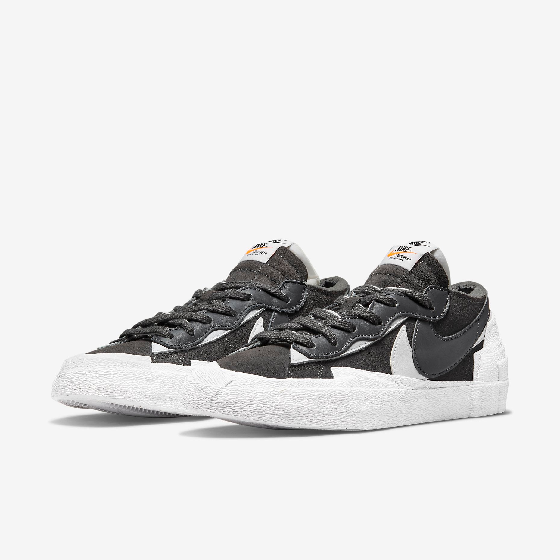 Nike Blazer Low x Sacai 'Iron Grey' (2021) [DD1877-002] Athletic Basketball Skateboarding Sports Fashion Sneakers in Iron Grey / White - White for Unisex Adult Mens - AVBL MRKT (1)