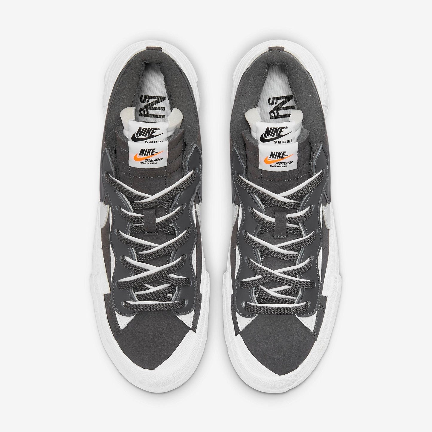 Nike Blazer Low x Sacai 'Iron Grey' (2021) [DD1877-002] Athletic Basketball Skateboarding Sports Fashion Sneakers in Iron Grey / White - White for Unisex Adult Mens - AVBL MRKT (5)