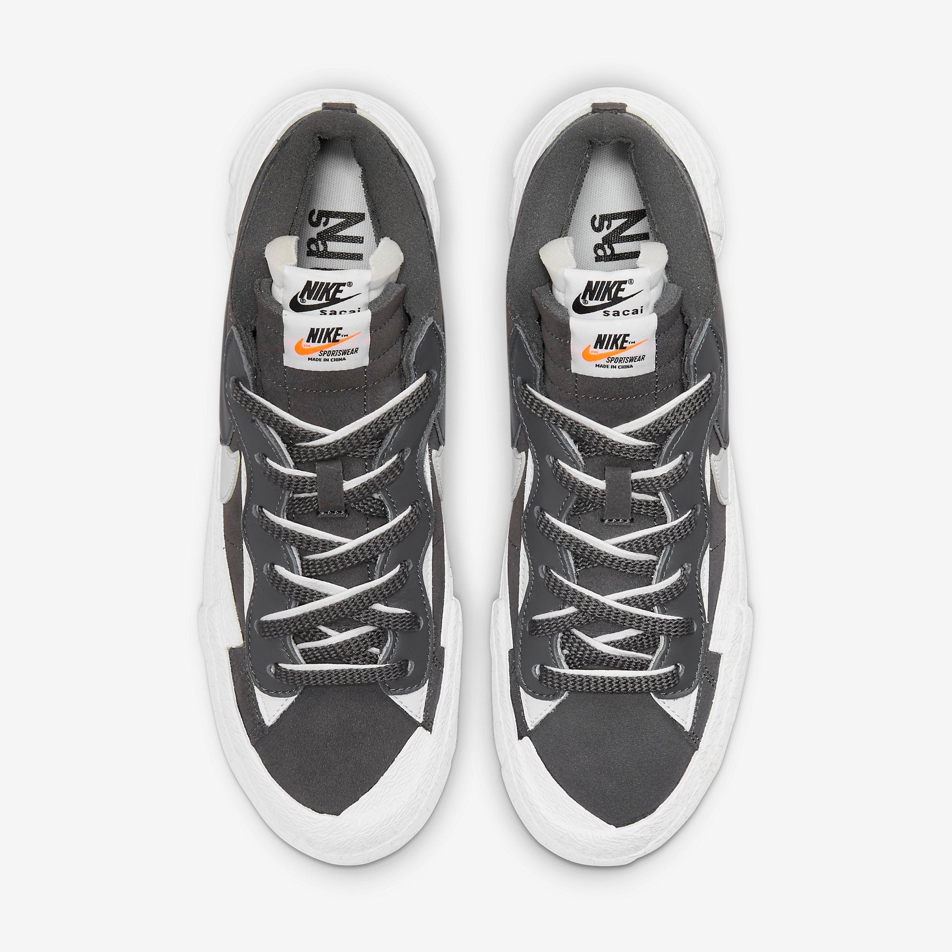 Nike Blazer Low x Sacai 'Iron Grey' (2021) [DD1877-002] Athletic Basketball Skateboarding Sports Fashion Sneakers in Iron Grey / White - White for Unisex Adult Mens - AVBL MRKT (5)