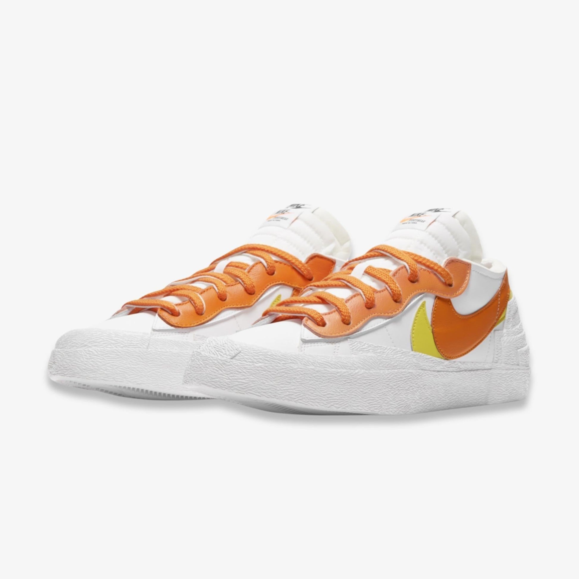 Nike Blazer Low x Sacai 'Magma Orange' (2021) [DD1877-100] Athletic Basketball Skateboarding Sports Fashion Sneakers in White / Magma Orange - White - Yellow for Unisex Adult Mens - AVBL MRKT (1)