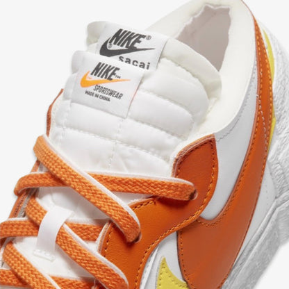Nike Blazer Low x Sacai 'Magma Orange' (2021) [DD1877-100] Athletic Basketball Skateboarding Sports Fashion Sneakers in White / Magma Orange - White - Yellow for Unisex Adult Mens - AVBL MRKT (7)