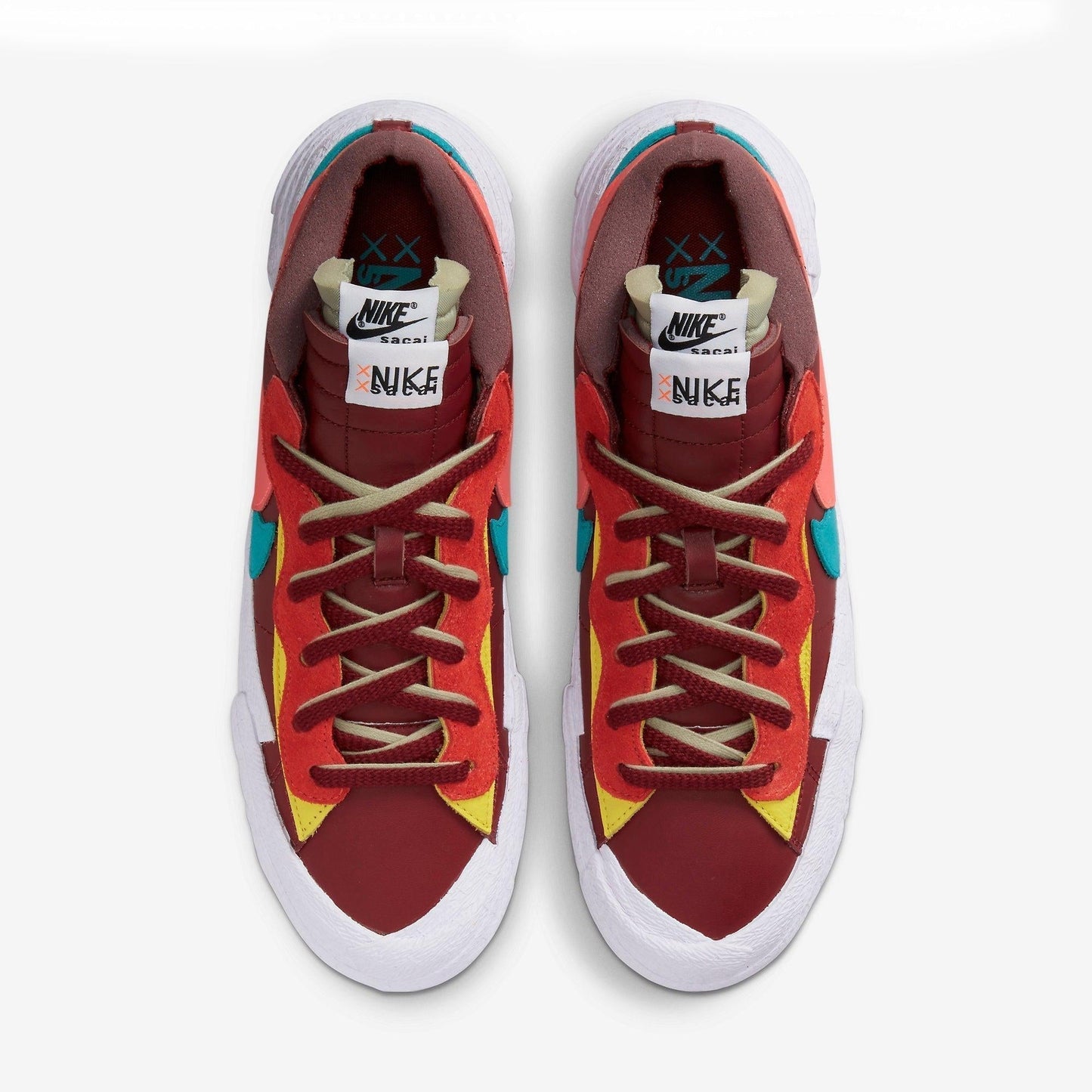 Nike Blazer Low x Sacai x KAWS 'Team Red' (2021) [DM7901-600] Athletic Basketball Skateboarding Sports Fashion Sneakers in Team Red / Hot Lava - White for Unisex Adult Mens - AVBL MRKT (5)