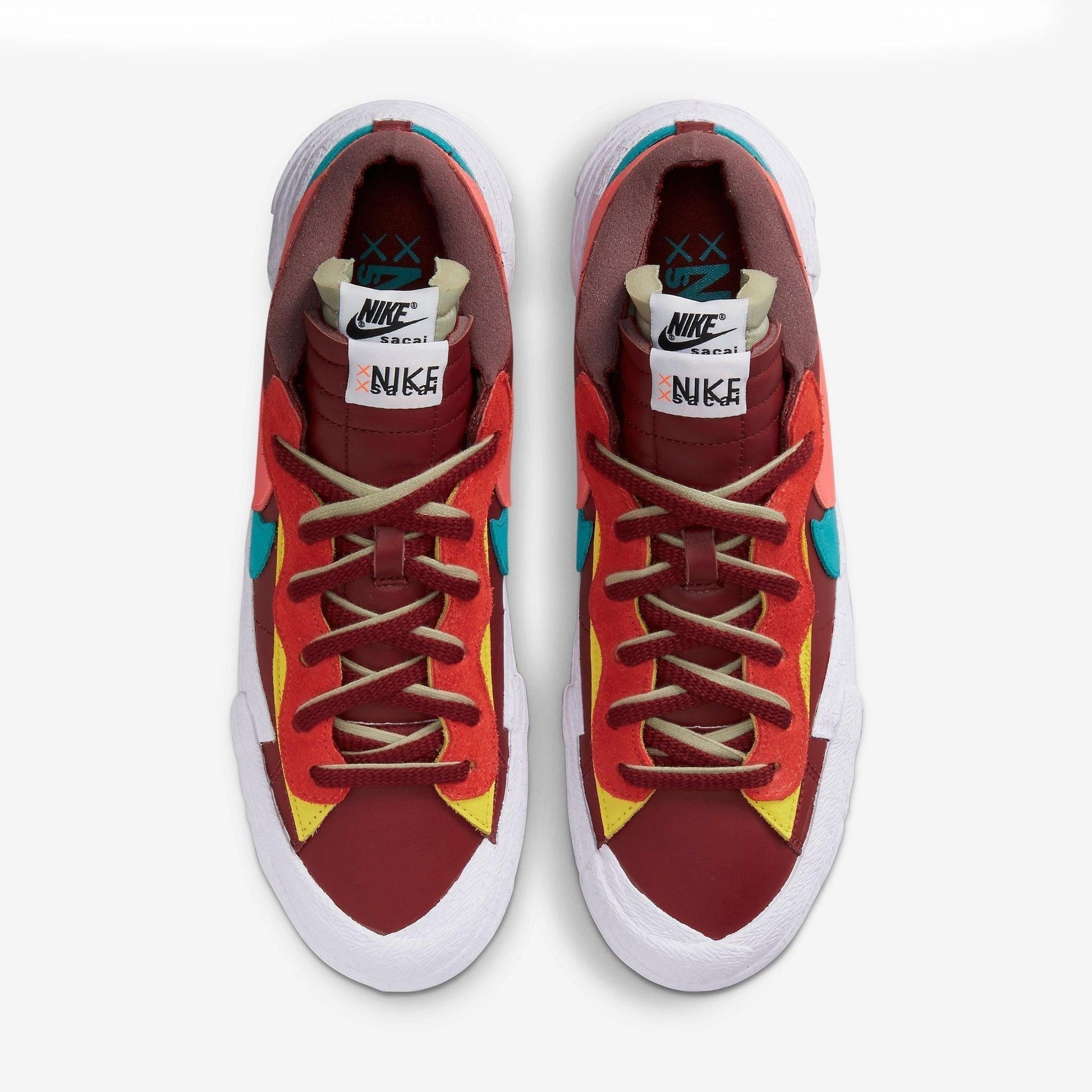 Nike Blazer Low x Sacai x KAWS 'Team Red' (2021) [DM7901-600] Athletic Basketball Skateboarding Sports Fashion Sneakers in Team Red / Hot Lava - White for Unisex Adult Mens - AVBL MRKT (5)