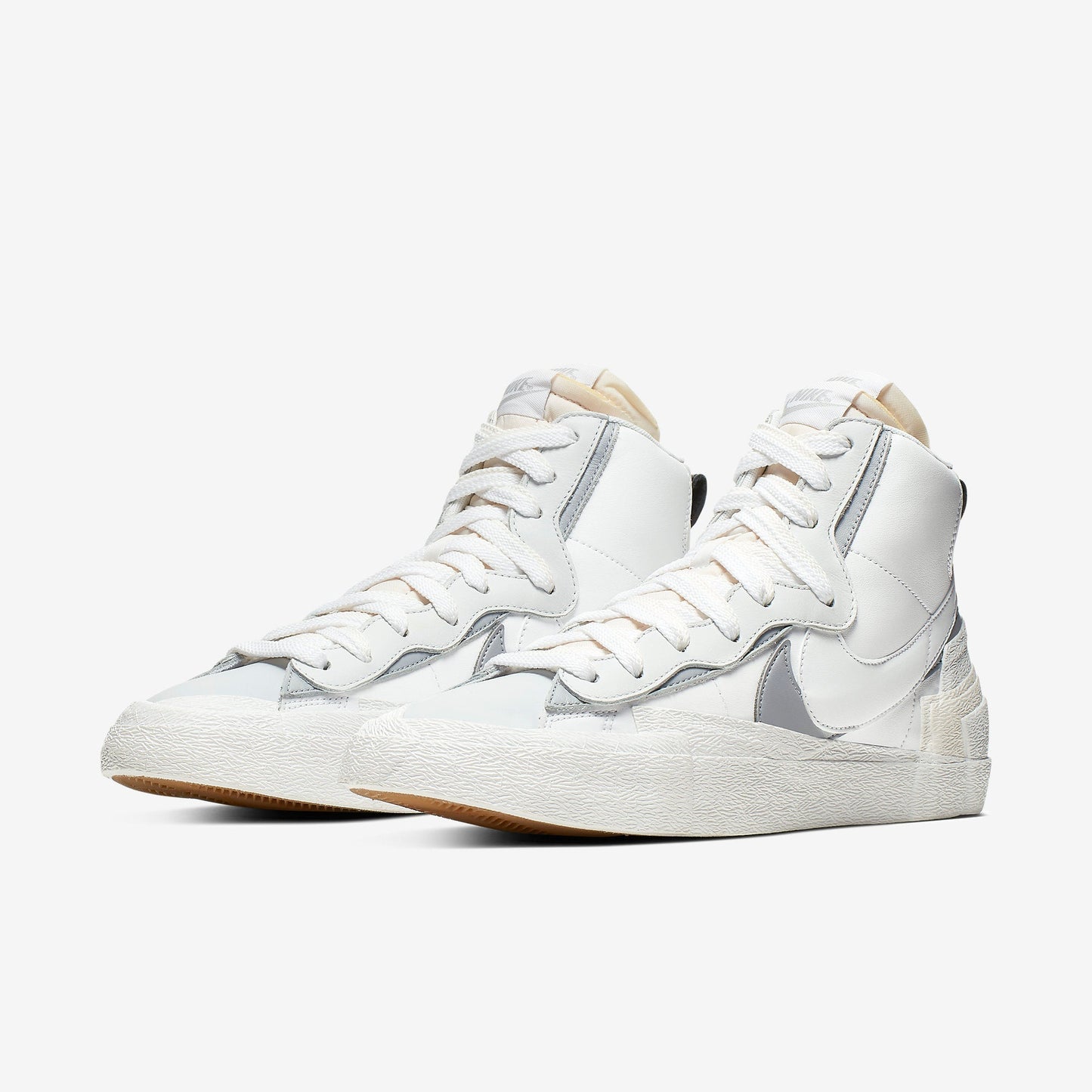 Nike Blazer Mid x Sacai 'White' (2019) [BV0072-100] Athletic Basketball Skateboarding Sports Fashion Sneakers in White / Wolf Grey - Pure Platinum for Unisex Adult Mens - AVBL MRKT (1)