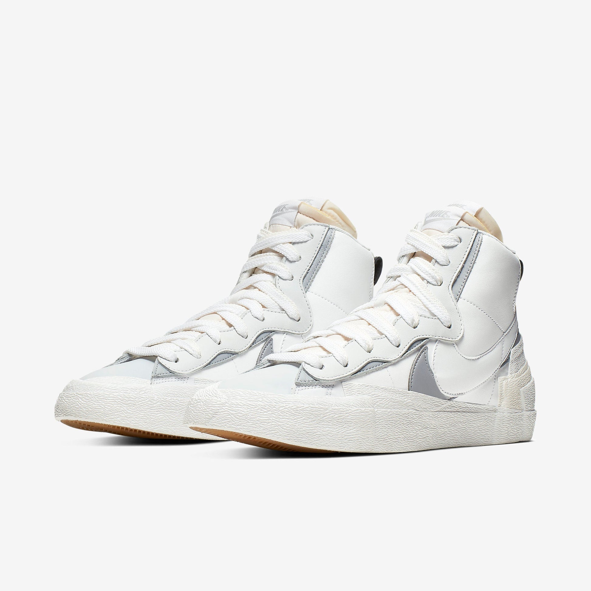 Nike Blazer Mid x Sacai 'White' (2019) [BV0072-100] Athletic Basketball Skateboarding Sports Fashion Sneakers in White / Wolf Grey - Pure Platinum for Unisex Adult Mens - AVBL MRKT (1)