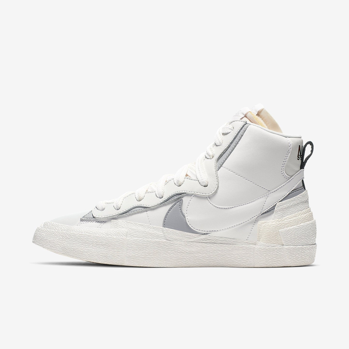 Nike Blazer Mid x Sacai 'White' (2019) [BV0072-100] Athletic Basketball Skateboarding Sports Fashion Sneakers in White / Wolf Grey - Pure Platinum for Unisex Adult Mens - AVBL MRKT (2)