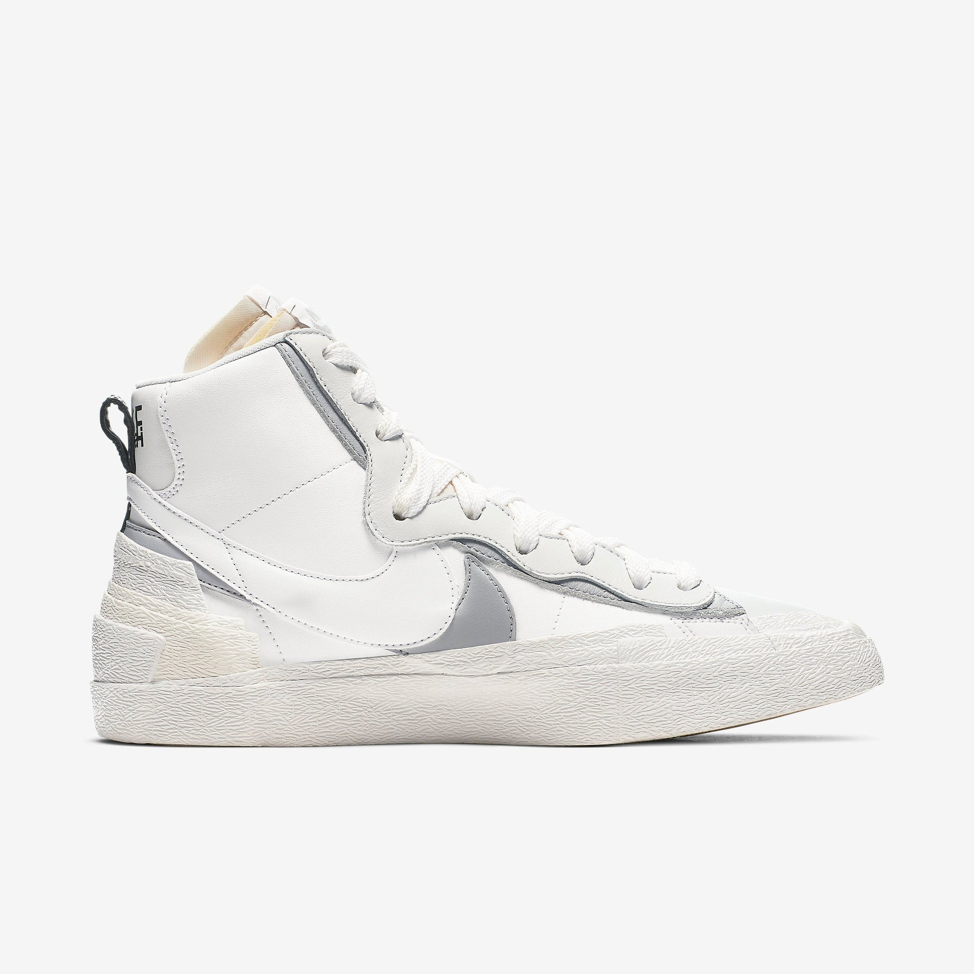 Nike Blazer Mid x Sacai 'White' (2019) [BV0072-100] Athletic Basketball Skateboarding Sports Fashion Sneakers in White / Wolf Grey - Pure Platinum for Unisex Adult Mens - AVBL MRKT (4)