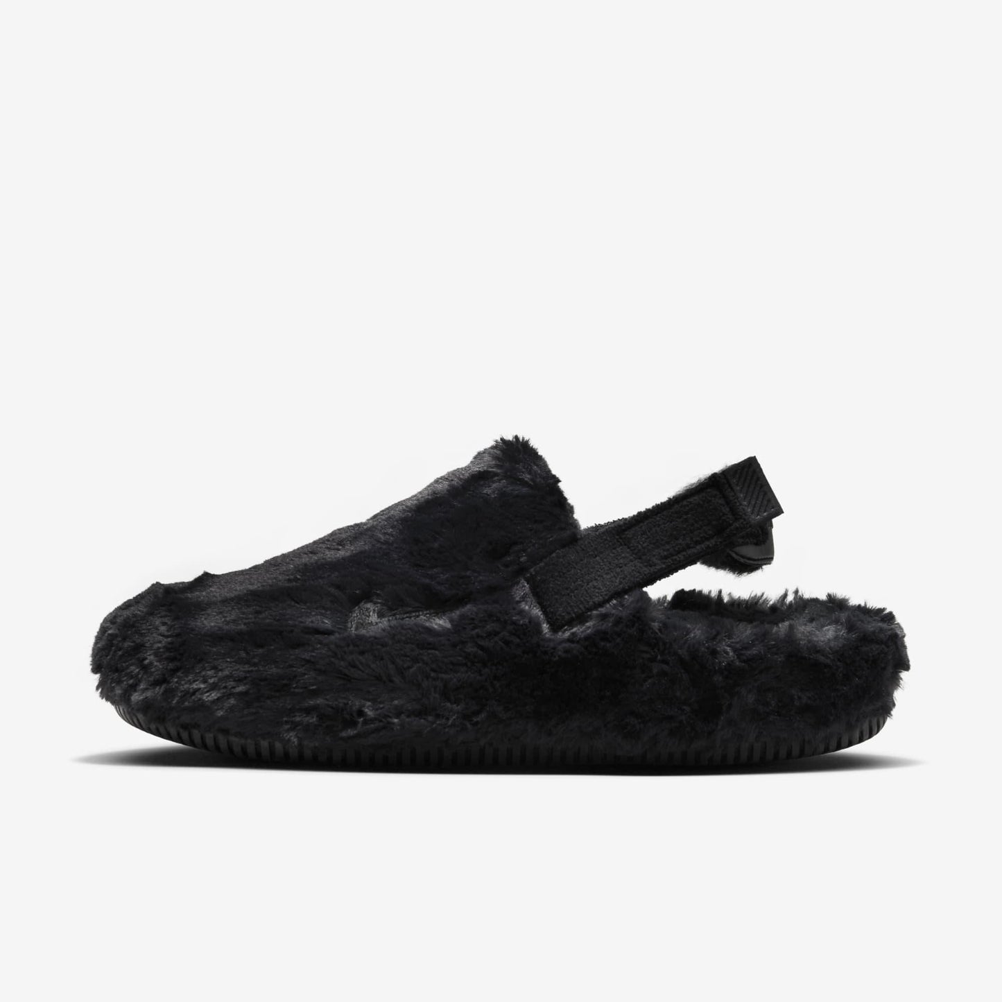 Nike Calm Mule SE NA 'Triple Black Fur' (2024) (Womens) [FZ3119-001] Athletic Casual Fashion Slides Sandals Clog Slippers for Unisex Adult Female Ladies Girls WMNS - AVBL MRKT (2)