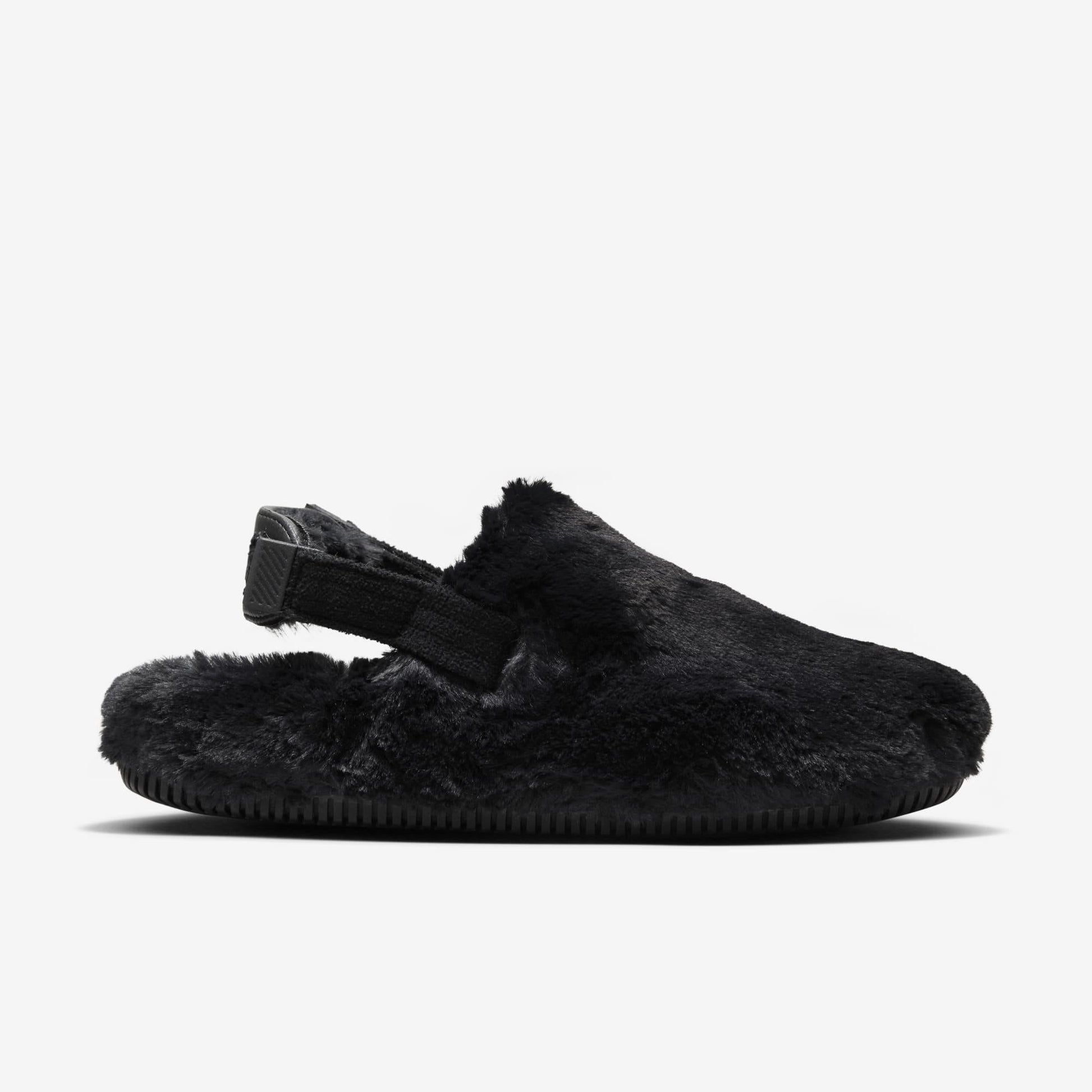 Nike Calm Mule SE NA 'Triple Black Fur' (2024) (Womens) [FZ3119-001] Athletic Casual Fashion Slides Sandals Clog Slippers for Unisex Adult Female Ladies Girls WMNS - AVBL MRKT (4)