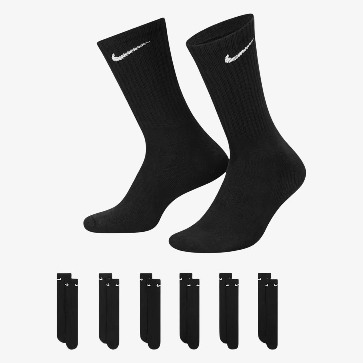 Nike Dri-FIT Everyday Cushioned High Training Crew Socks (6 Pack) Black - AVBL MRKT (1)