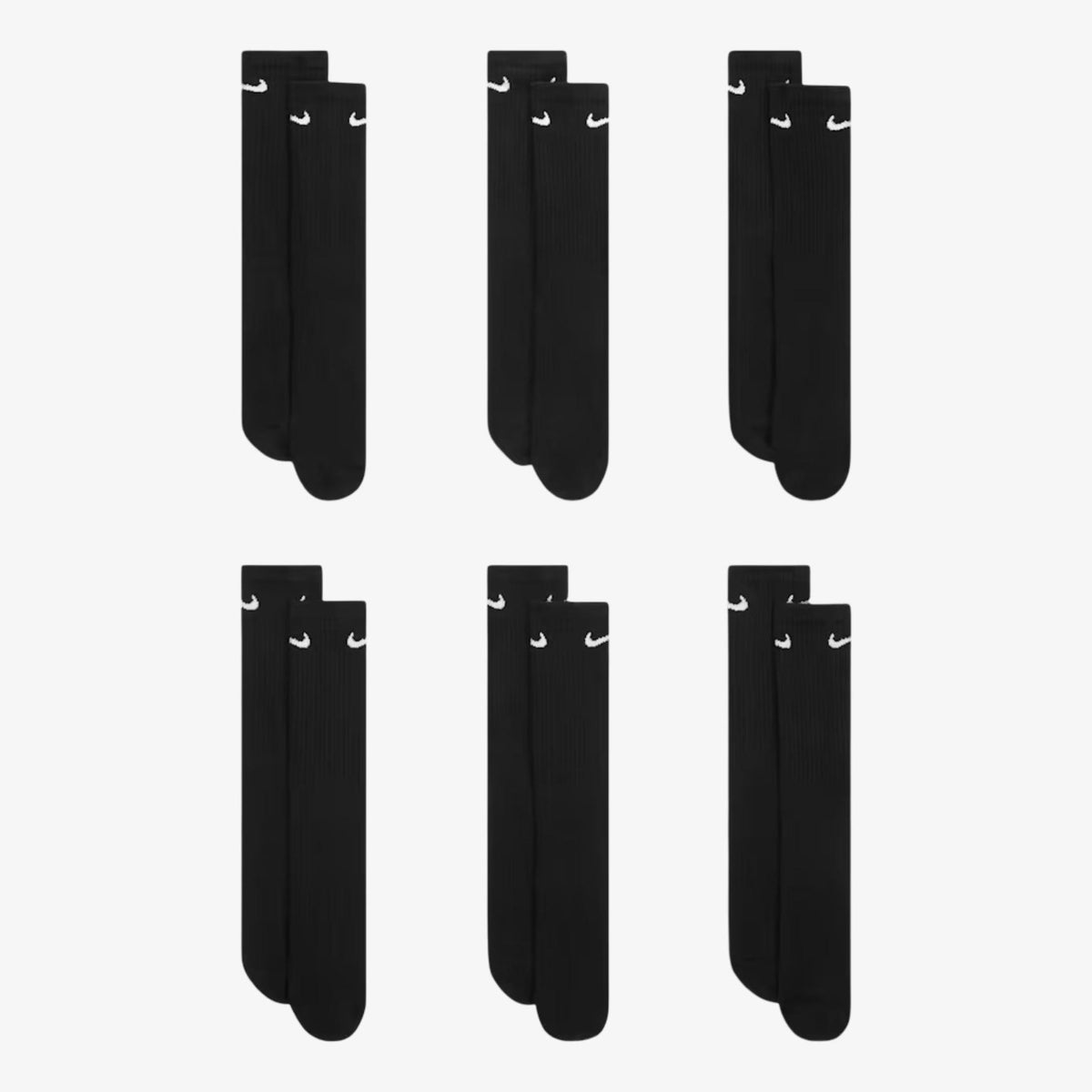 Nike Dri-FIT Everyday Cushioned High Training Crew Socks (6 Pack) Black - AVBL MRKT (2)