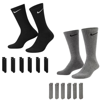 Nike Dri-FIT Everyday Cushioned High Training Crew Socks (6 Pack) Black | Carbon Heather Grey - AVBL MRKT (1)