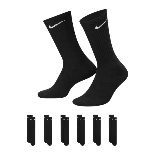 Nike Dri-FIT Everyday Cushioned High Training Crew Socks (6 Pack) Black [SX7666-010] - AVBL MRKT (1)