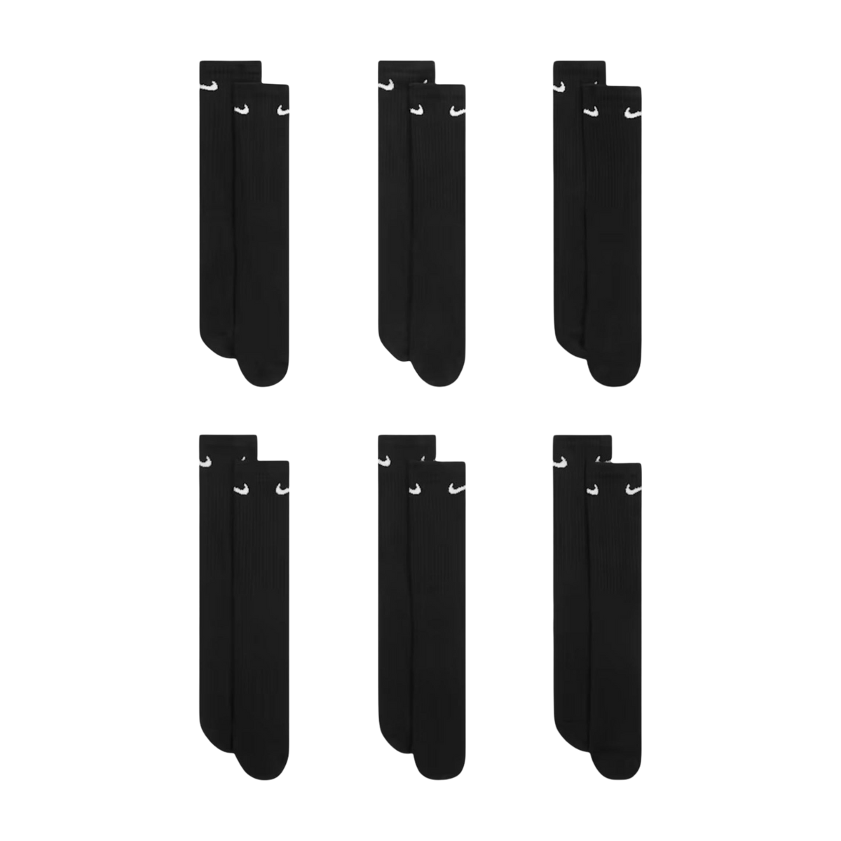 Nike Dri-FIT Everyday Cushioned High Training Crew Socks (6 Pack) Black [SX7666-010] - AVBL MRKT (2)