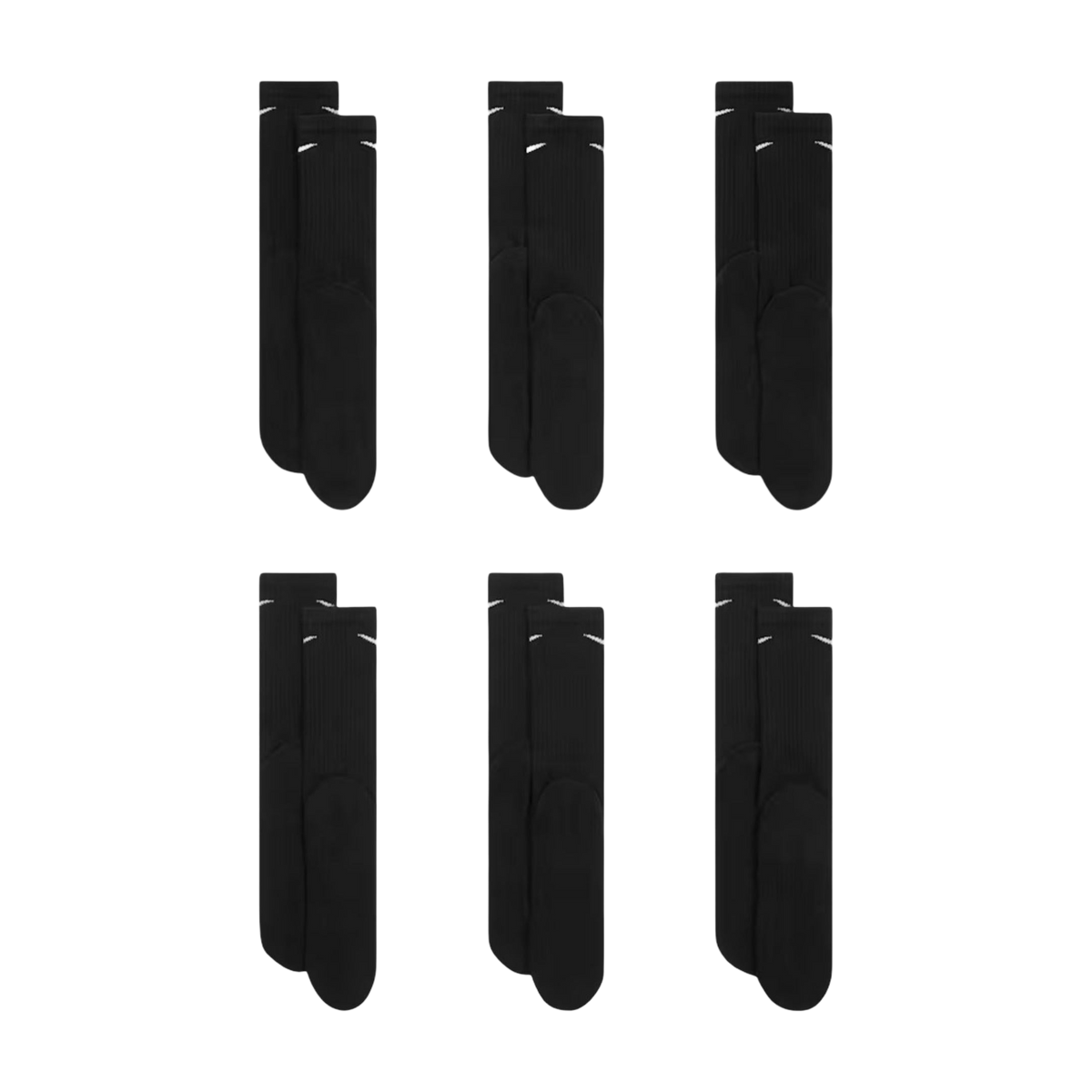 Nike Dri-FIT Everyday Cushioned High Training Crew Socks (6 Pack) Black [SX7666-010] - AVBL MRKT (3)