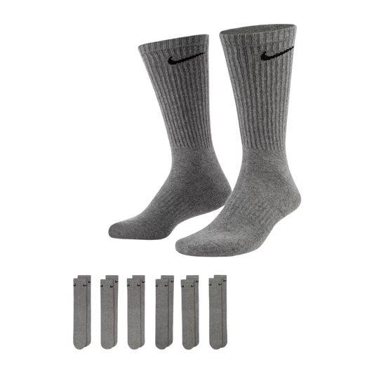 Nike Dri-FIT Everyday Cushioned High Training Crew Socks (6 Pack) Carbon Heather Grey [SX7666-064] - AVBL MRKT (1)