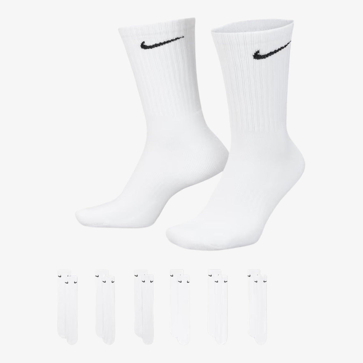 Nike Dri-FIT Everyday Cushioned High Training Crew Socks (6 Pack) White - AVBL MRKT (1)
