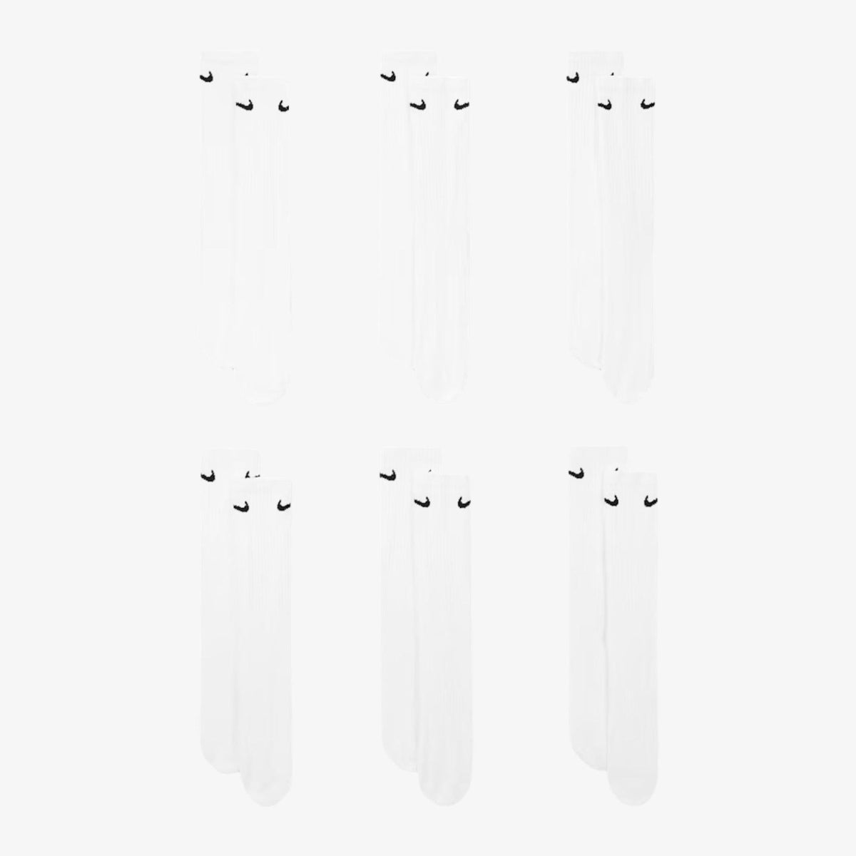 Nike Dri-FIT Everyday Cushioned High Training Crew Socks (6 Pack) White - AVBL MRKT (2)