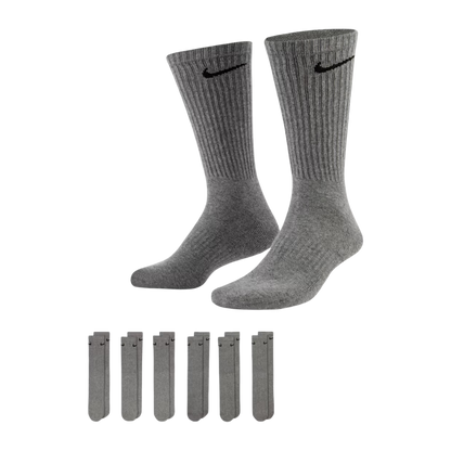 Nike Dri-FIT Everyday Cushioned High Training Crew Socks (6 Pack) White | Carbon Heather Grey - AVBL MRKT (6)