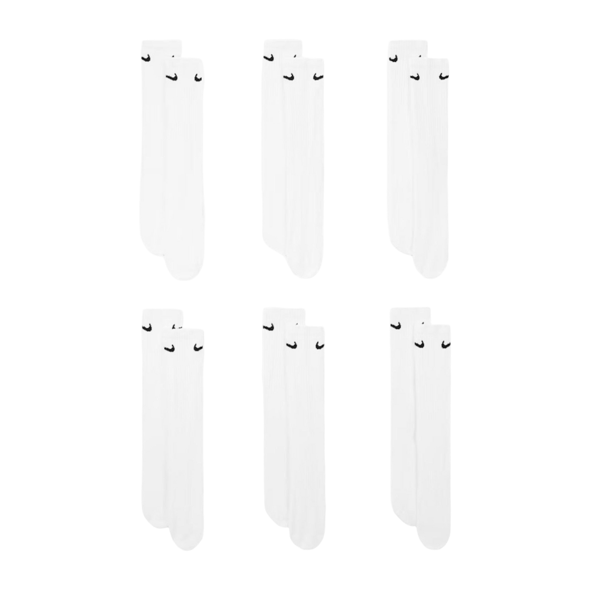 Nike Dri-FIT Everyday Cushioned High Training Crew Socks (6 Pack) White [SX7666-100] - AVBL MRKT (2)