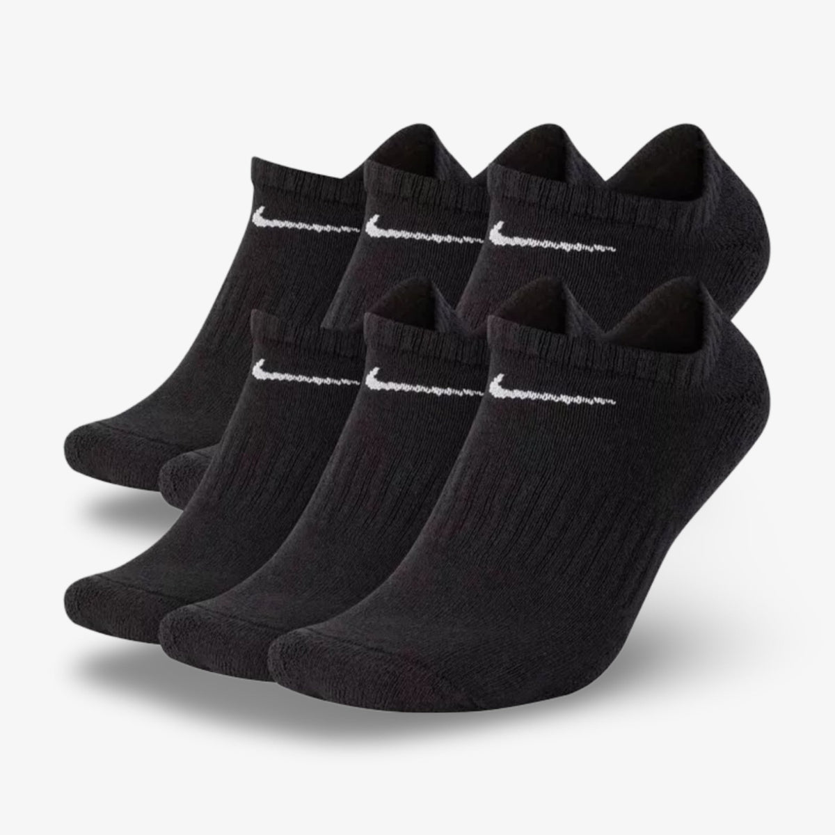 Nike Dri-FIT Everyday Cushioned Low No-Show Socks (6 Pack) Black - AVBL MRKT (1)