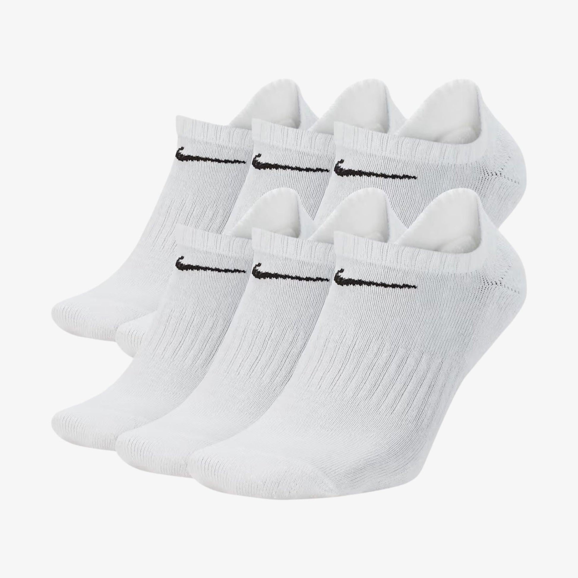 Nike Dri-FIT Everyday Cushioned Low No-Show Socks (6 Pack) White [SX7675-100] Casual Fashion Cozy for Unisex Adult Mens Womens Kids GS Youth Hypebeast - AVBL MRKT (1)