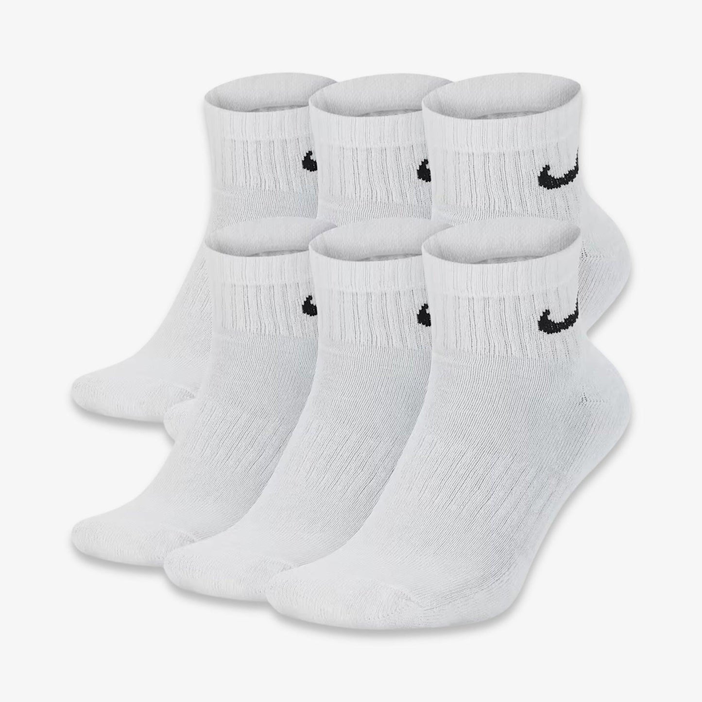 Nike Dri-FIT Everyday Cushioned Mid Socks (6 Pack) White [SX7669-100] Casual Fashion Cozy for Unisex Adult Mens Womens Kids GS Youth Hypebeast - AVBL MRKT (1)