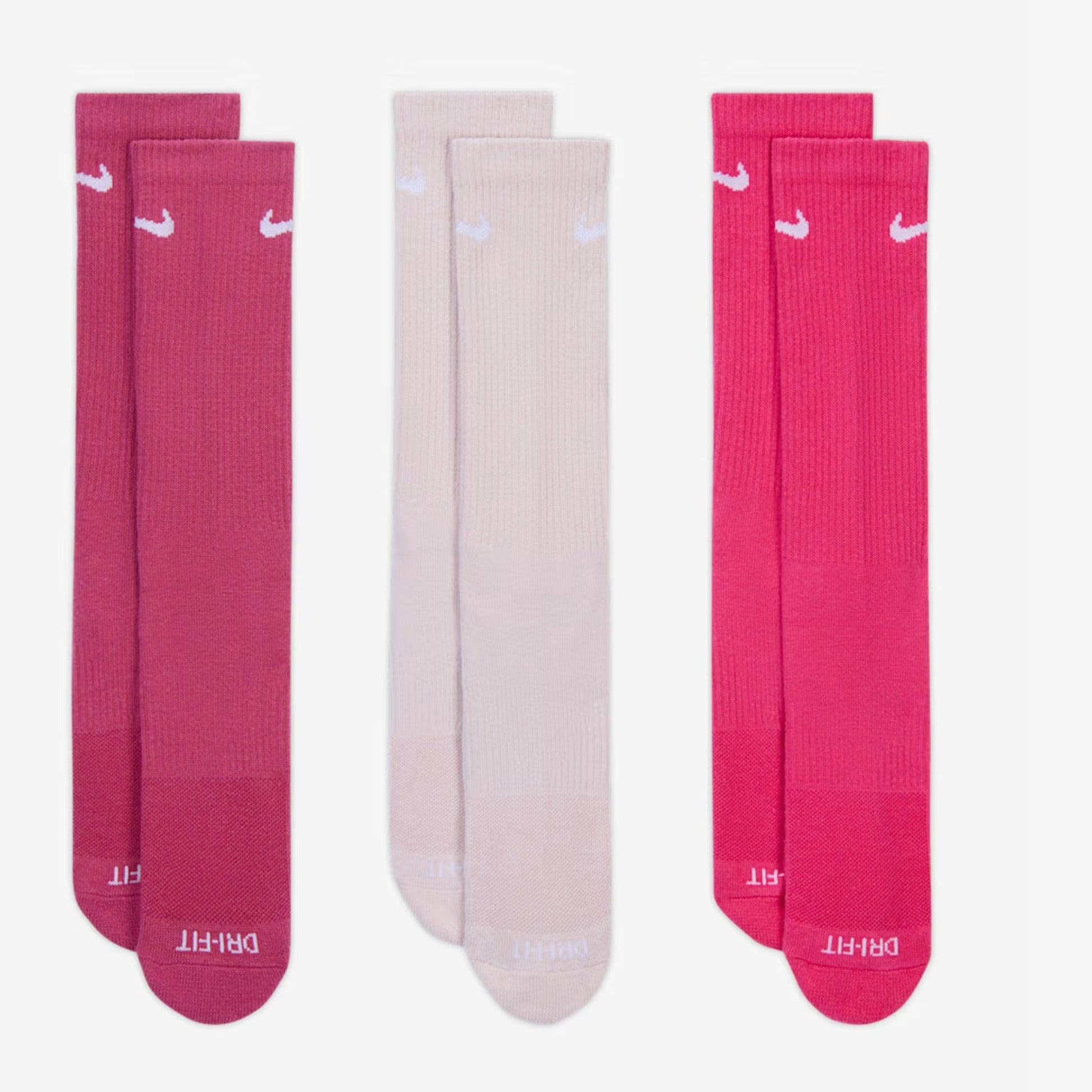 Nike Dri-FIT Everyday Plus Cushioned High Training Crew Socks (3 Pack) Multicolor [SX6888-940] Casual Fashion Cozy for Unisex Adult Mens Womens Kids GS Youth Hypebeast - AVBL MRKT (2)