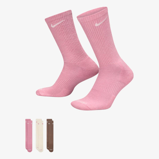 Nike Dri-FIT Everyday Plus Cushioned High Training Crew Socks (3 Pack) Pink / Multicolor [SX6888-936] Casual Fashion Cozy for Unisex Adult Mens Womens Kids GS Youth Hypebeast - AVBL MRKT (1)