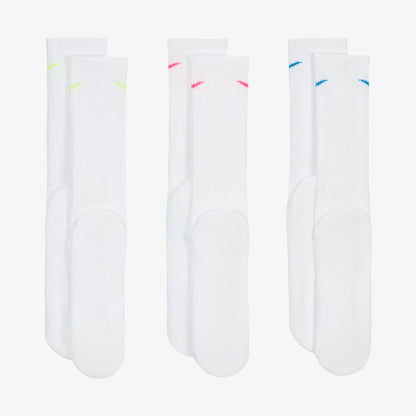 Nike Dri-FIT Everyday Plus Cushioned High Training Crew Socks (3 Pack) White / Multicolor [SX6888-938] Casual Fashion Cozy for Unisex Adult Mens Womens Kids GS Youth Hypebeast - AVBL MRKT (4)
