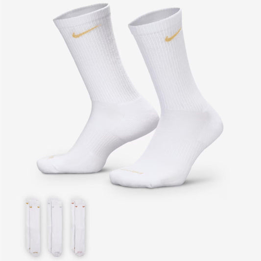 Nike Dri-FIT Everyday Plus Cushioned High Training Crew Socks (3 Pack) White / Multicolor [SX6888-941] Casual Fashion Cozy for Unisex Adult Mens Womens Kids GS Youth Hypebeast - AVBL MRKT (1)