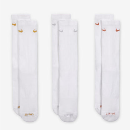Nike Dri-FIT Everyday Plus Cushioned High Training Crew Socks (3 Pack) White / Multicolor [SX6888-941] Casual Fashion Cozy for Unisex Adult Mens Womens Kids GS Youth Hypebeast - AVBL MRKT (2)