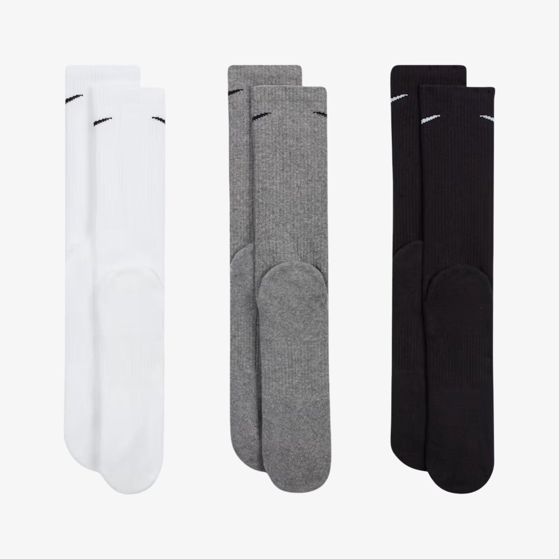 Nike Dri-FIT Everyday Plus Cushioned High Training Crew Socks (3 Pack) White / Multicolor [SX6888-964] Casual Fashion Cozy for Unisex Adult Mens Womens Kids GS Youth Hypebeast - AVBL MRKT (4)