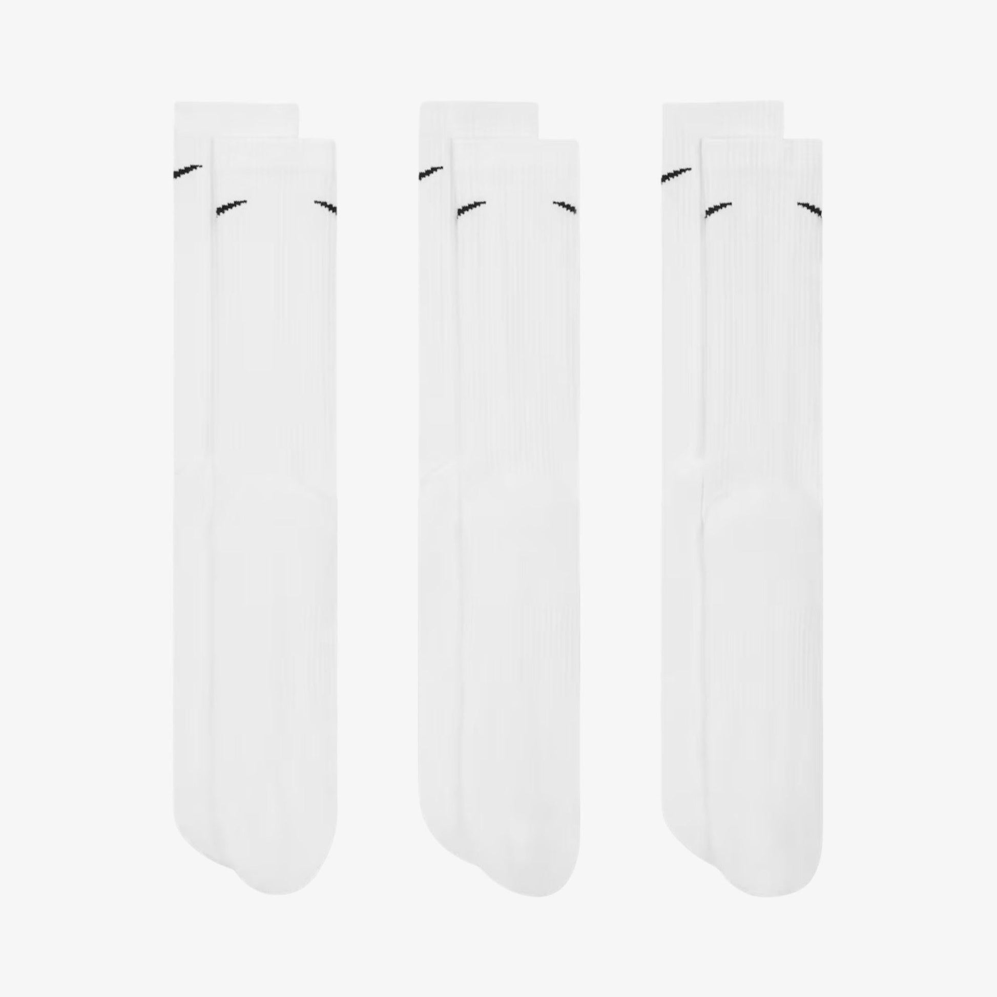 Nike Dri-FIT Everyday Plus Cushioned High Training Crew Socks (3 Pack) White [SX6888-100] Casual Fashion Cozy for Unisex Adult Mens Womens Kids GS Youth Hypebeast - AVBL MRKT (4)