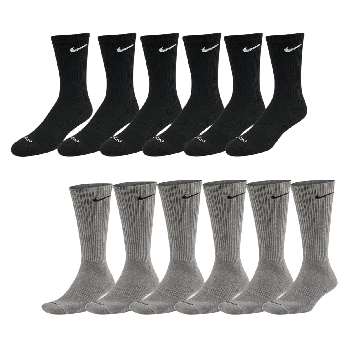 Nike Dri-FIT Everyday Plus Cushioned High Training Crew Socks (6 Pack) - AVBL MRKT (1)