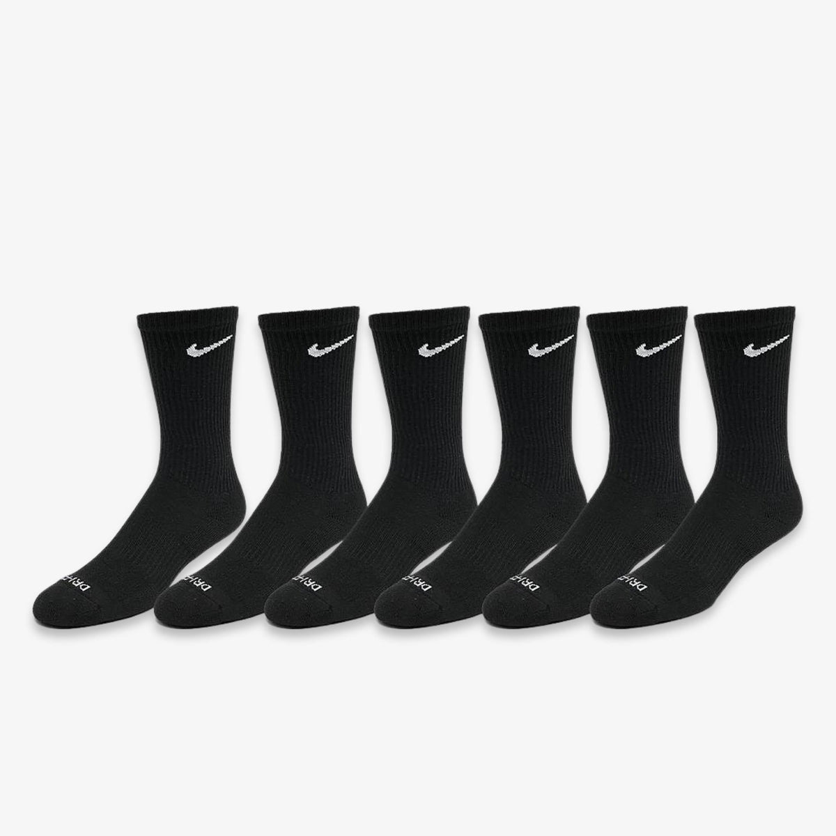 Nike Dri-FIT Everyday Plus Cushioned High Training Crew Socks (6 Pack) Black - AVBL MRKT (1)