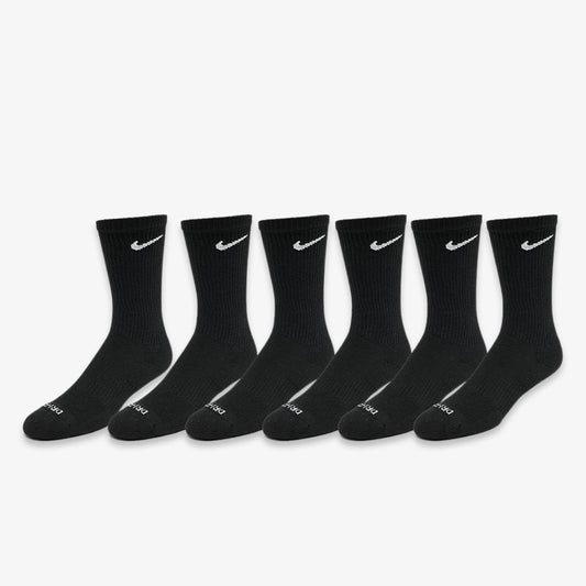 Nike Dri-FIT Everyday Plus Cushioned High Training Crew Socks (6 Pack) Black [SX6897-010] Casual Fashion Cozy for Unisex Adult Mens Womens Kids GS Youth Hypebeast - AVBL MRKT (1)