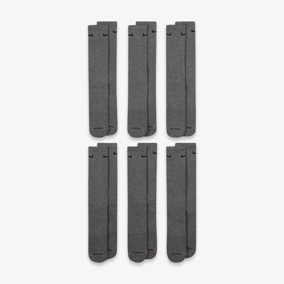 Nike Dri-FIT Everyday Plus Cushioned High Training Crew Socks (6 Pack) Carbon Heather Grey - AVBL MRKT (2)