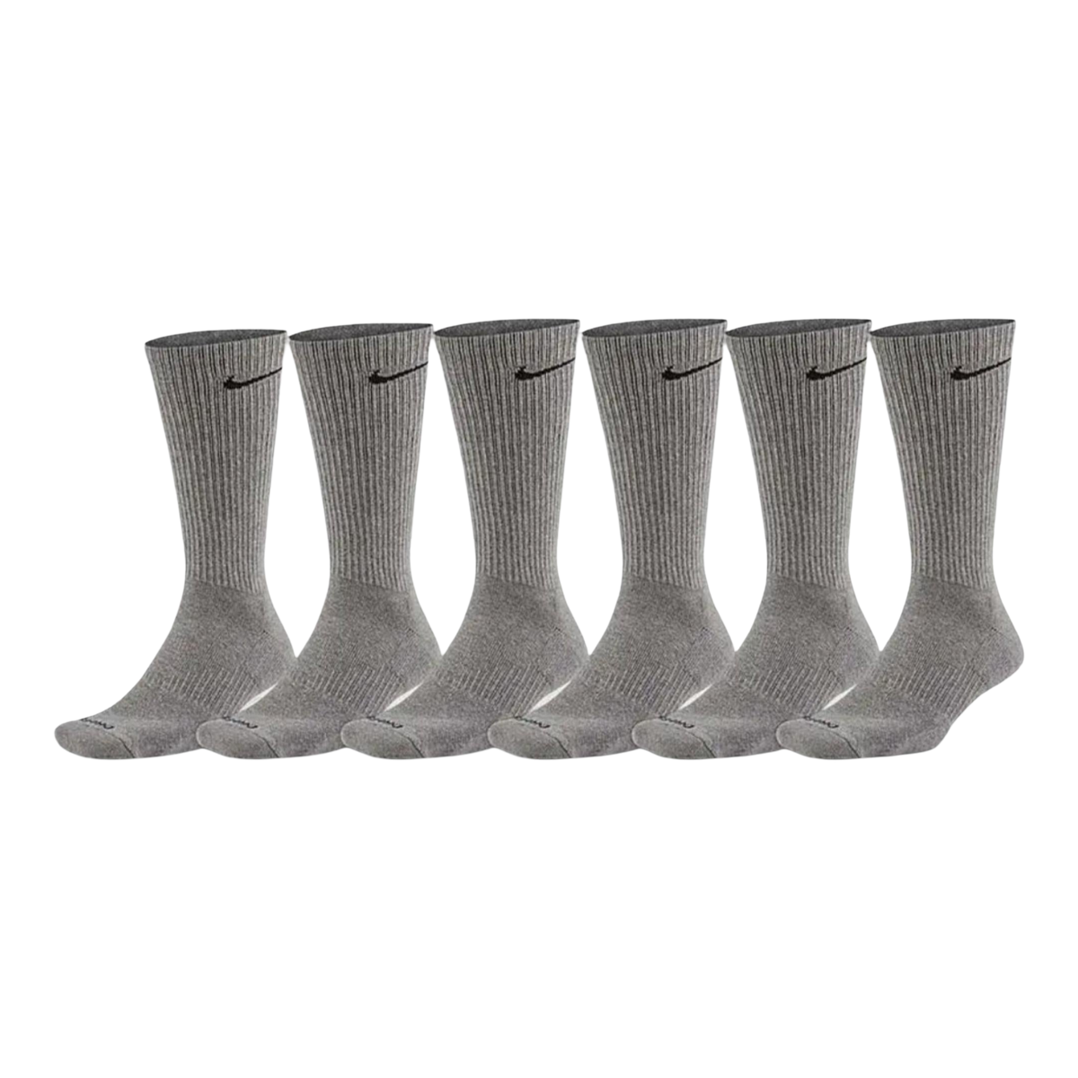 Nike Dri-FIT Everyday Plus Cushioned High Training Crew Socks (6 Pack) Carbon Heather Grey [SX6897-065] - AVBL MRKT (1)