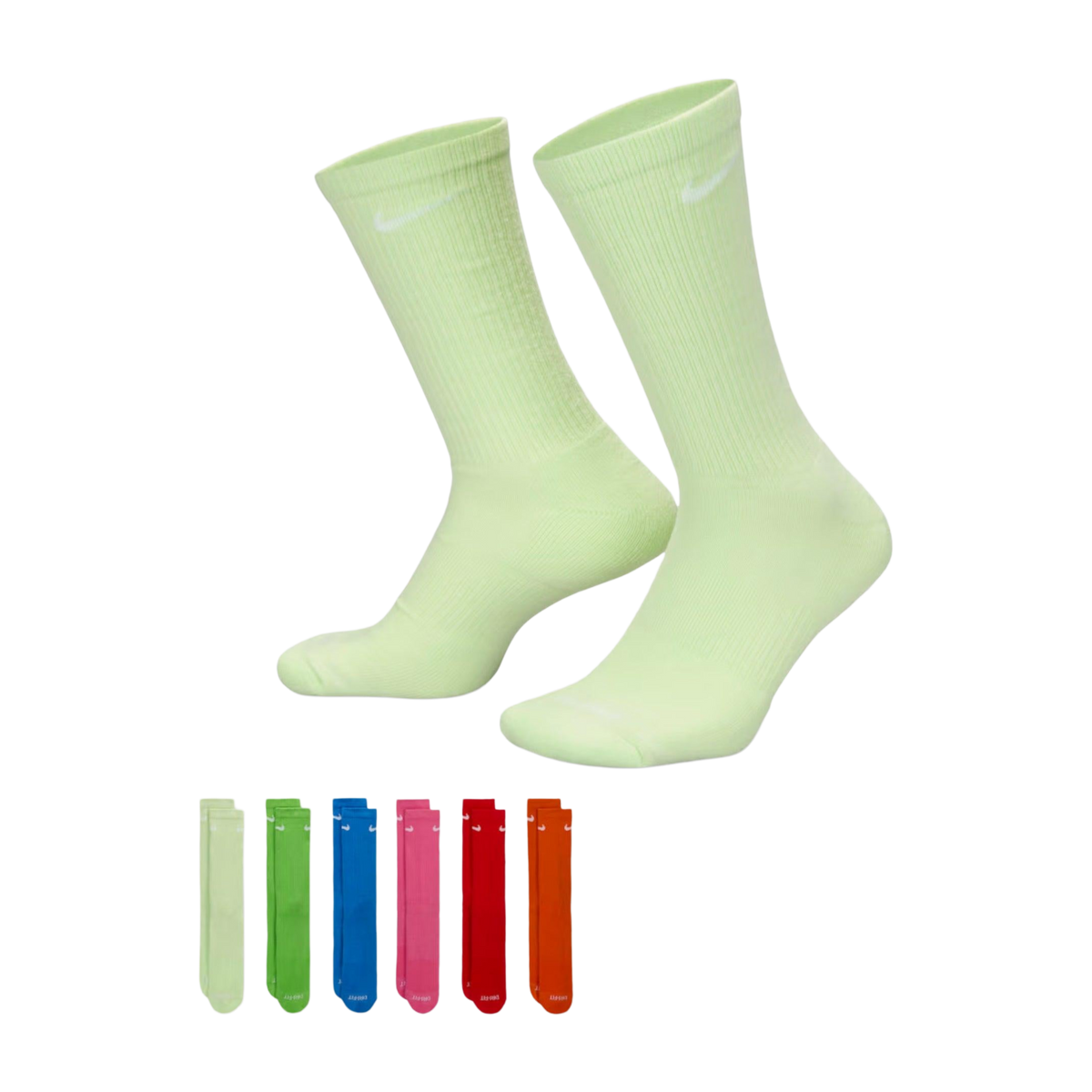 Nike Dri-FIT Everyday Plus Cushioned High Training Crew Socks (6 Pack) Multicolor [SX6897-969] - AVBL MRKT (1)