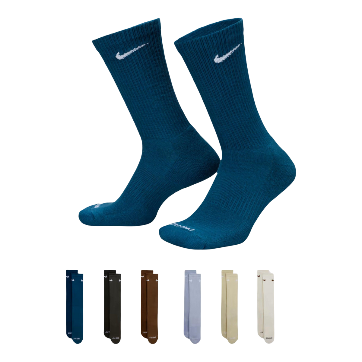 Nike Dri-FIT Everyday Plus Cushioned High Training Crew Socks (6 Pack) Multicolor [SX6897-970] - AVBL MRKT (1)
