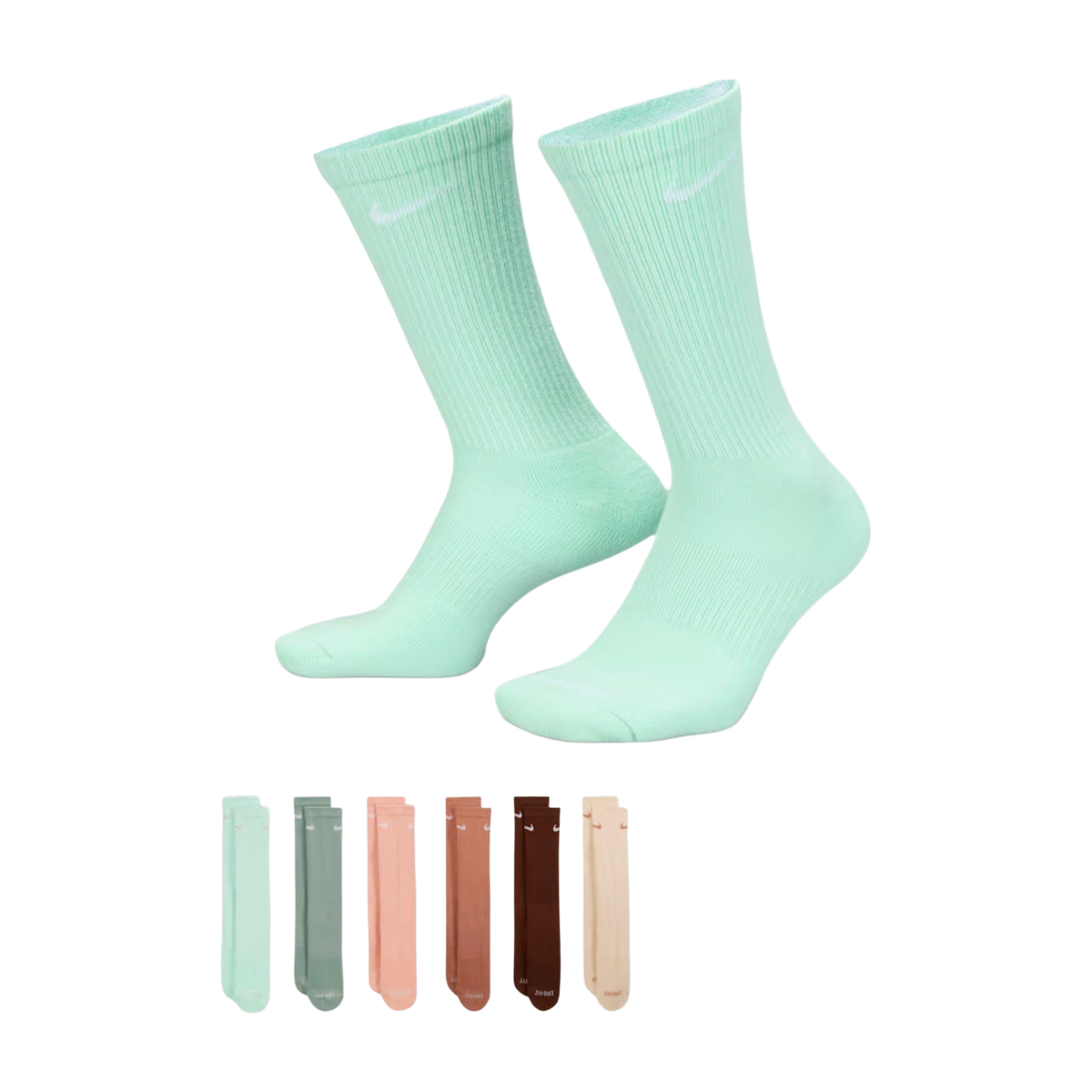 Nike Dri-FIT Everyday Plus Cushioned High Training Crew Socks (6 Pack) Multicolor [SX6897-971] - AVBL MRKT (1)