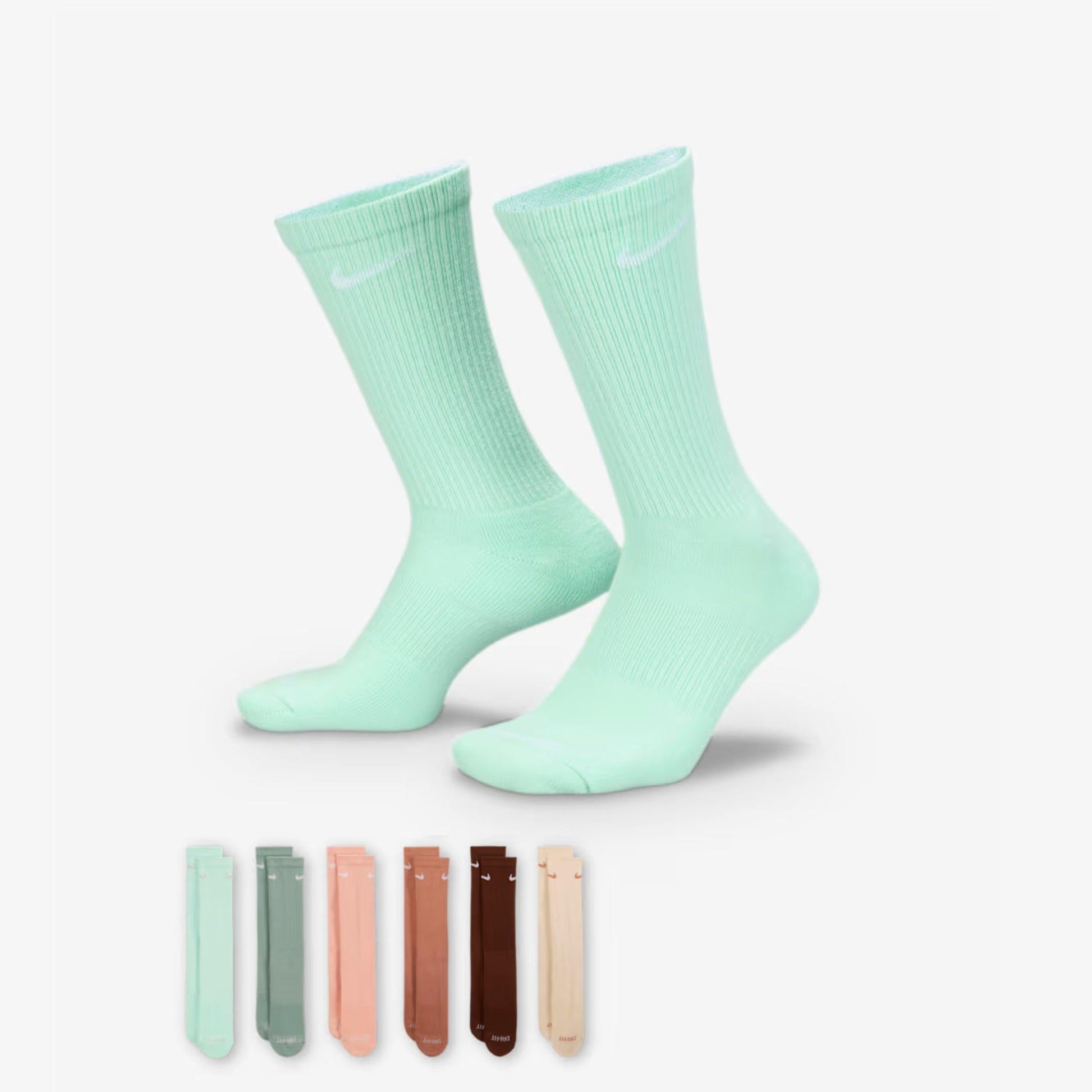Nike Dri-FIT Everyday Plus Cushioned High Training Crew Socks (6 Pack) Multicolor [SX6897-971] Casual Fashion Cozy for Unisex Adult Mens Womens Kids GS Youth Hypebeast - AVBL MRKT (1)