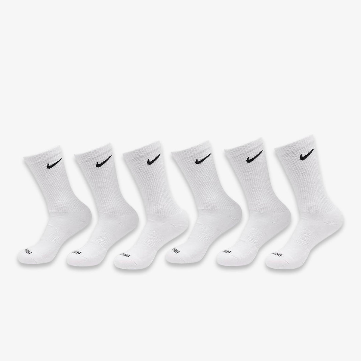 Nike Dri-FIT Everyday Plus Cushioned High Training Crew Socks (6 Pack) White - AVBL MRKT (1)