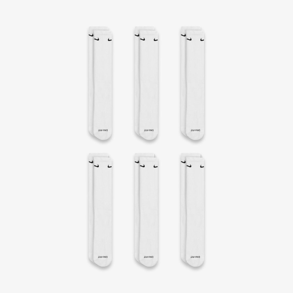 Nike Dri-FIT Everyday Plus Cushioned High Training Crew Socks (6 Pack) White - AVBL MRKT (2)